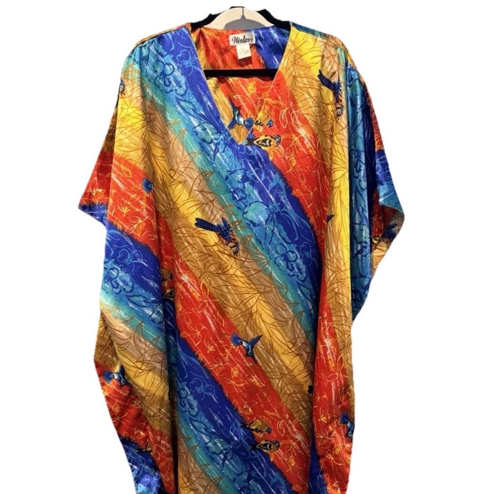 Winlar Vibrant Multicolor Tropical Kaftan